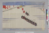 孝明天皇紀附図原稿29　絵図類原案1―9　東宮御元服節会公卿以下賜禄之図　弘化元年3月27日