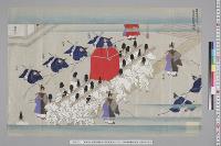 孝明天皇紀附図原稿39　絵図類原案1―18―1　内侍所仮殿渡御図　嘉永4年7月1日