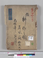 狩野尚信筆倭耕作図屏風絵／明治写