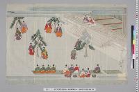 孝明天皇紀附図原稿81　絵図類原案2―31　御学問所南砌蹴鞠御覧図